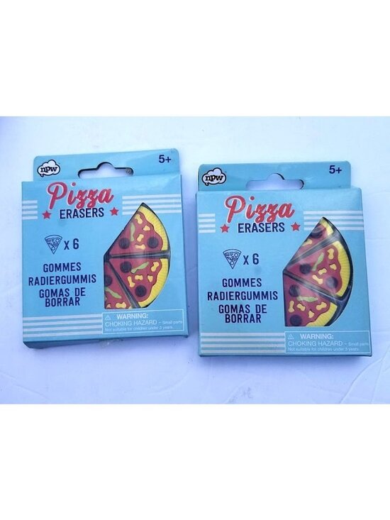 Npw Other - NPW Pizza Eraser Set 6 Pc Novelty Red Yellow Wedge Shaped 1.5" Inch Lot of 2 NEW